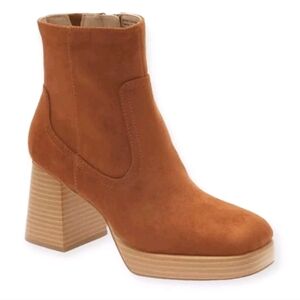 BP Keyla Brown Suedette Platform Booties 8.5 NWOT